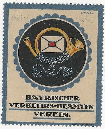 Bavarian Traffic Officer Society, Germany, Early Poster Stamp, Cinderella Label