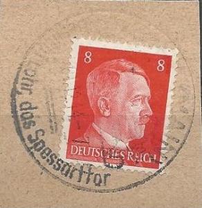 Germany 511 (used on piece) 8pf Hitler, orange (1941)