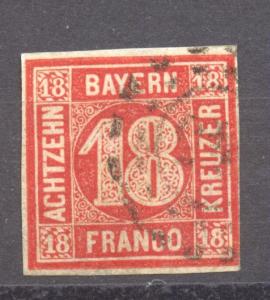 Bavaria 1862, the 18 Kr.red, Michel 13 a, used, no faults