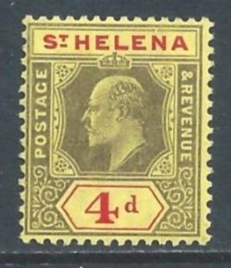 St. Helena #57a MH 4p King Edward VII - Wmk. 3 - Chalky Paper