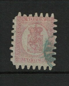 Finland SC# 10 Used / Very Tiny Shallow Left Perf Thin - S9335