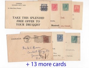 Canada KG5 range of 20 fine used Postal Cards, all neatly addressed with clear