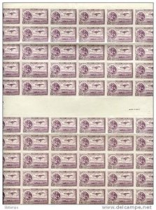 Mexico 1930-2 Sc C24 Full Block of 60 stamps with 6 Gutter Pairs in Center MNH R