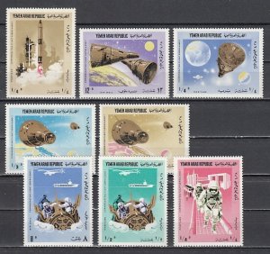 Yemen Arab Rep., Mi cat. 535-542 A. Gemini IX o/print on Space issue. ^