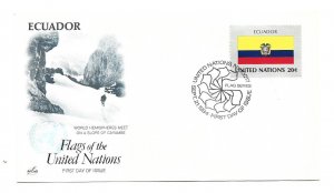 United Nations #431 Flag Series 1984, Ecuador ArtCraft  FDC