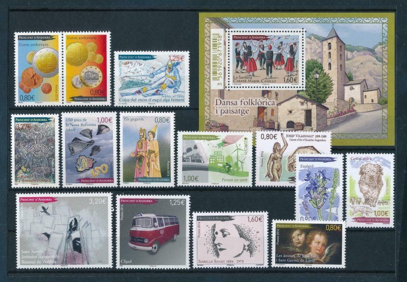 French Andorra 2016 Complete year set Excl. booklet stamp MNH