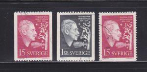 Sweden 541-543 Set U Verner von Heidenstam, Poet