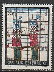 1988 Austria - Sc 1443 - MNH VF - 1 single - Watchmen by Hoke