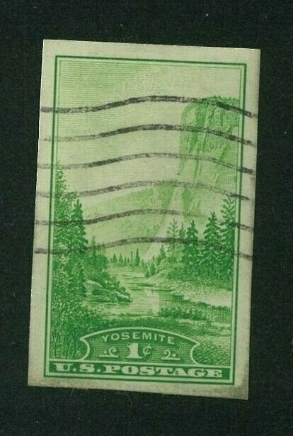 US 1935 1c green Yosemite Imperf Special Printing, Scott 756 used, Value = 25c