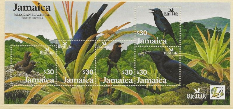 Thematic stamps Birds 2003 Jamaica Birdlife miniature sheet sg.MS1032 MNH 