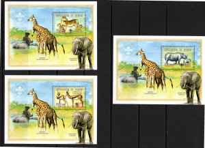 Guinea 1999 MNH 3 deluxe souvenir sheets