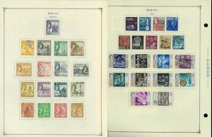 Malta 1943-1999 Mostly Mint w/Some Used Hinged on Scott Int. Pages