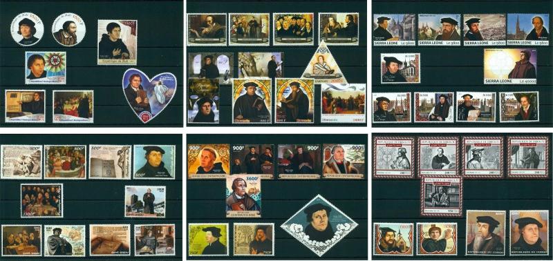 Martin Luther Reformation 500 Years Protestantism 55 MNH stamps set collection 