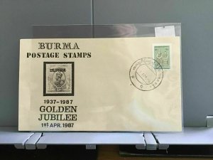 Burma 1987 Postage Stamps Golden Jubliee stamps cover R29061