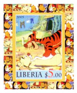 LIBERIA 2005 SHEET DELUXE IMPERF DISNEY WINNIE THE POOH