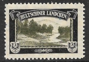 GERMANY c1920 MOURNING LOST TERRITORIES LABEL HLUCIN SILESIA MNH Disturbed Gum