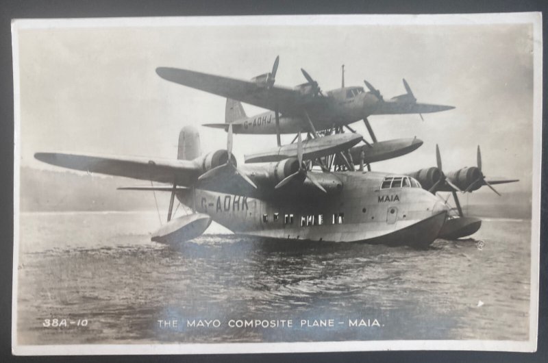 1940 London England RPPC Postcard Cover To Leicester Mayo Composite Plane Maia 