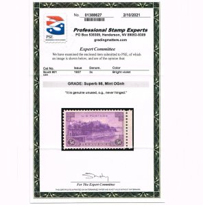 EXCEPTIONAL GENUINE SCOTT #801 MINT PRISTINE OG NH PSE CERT GRADED SUPERB-98