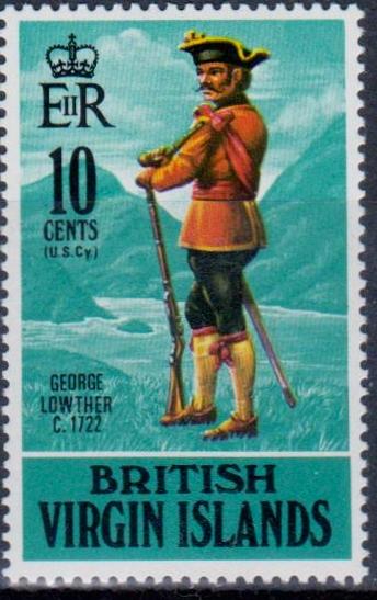 British Virgin Islands - George Lowther on stamp - Shipping 0.50 cents