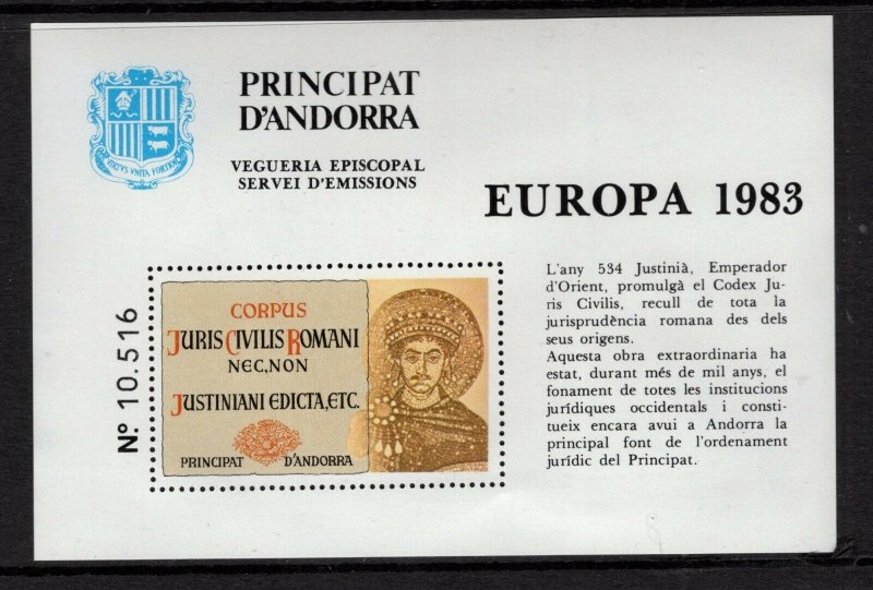 Andorra (French) 1983 Europa semi-official souvenir sheet VFMNH 