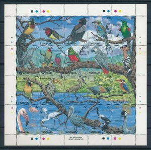 [110149] Tanzania 1989 Birds vögel oiseaux parrot stork eagle  MNH