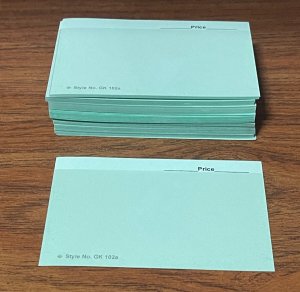 GREEN Pack of 100 Count G&K 102BK Dealer Stamp Collector Stock Cards