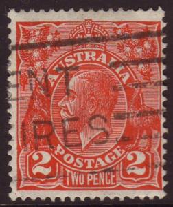 Australia 1930 Sc#71, SG#99b 2d Red KGV Head, Kings, USED