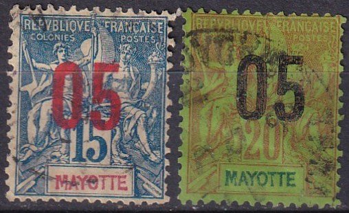 Mayotte #24-5 F-VF  Used  CV $4.40  (Z6947)