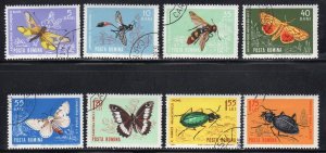 Romania 1615-22 - Cto - Insects (1964) (cv $2.00)