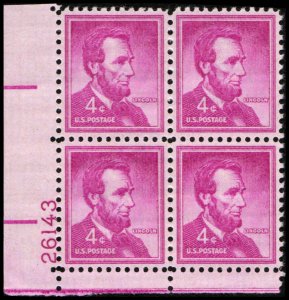 US #1036a LINCOLN MNH LL PLATE BLOCK #26143