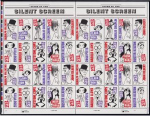 1991 Silent Screen Stars Sc 2828b MNH full sheet of 40 (2819-2828)