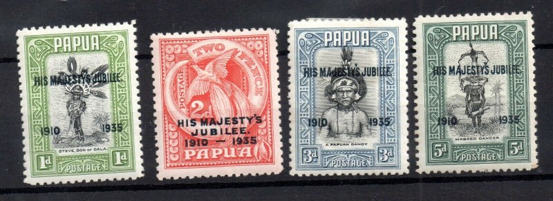 Papua 1935 Silver Jubilee mint LHM set SG150-153 WS20979