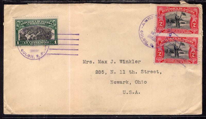 Panama to Newark,OH 1918 Cover