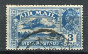 INDIA; 1929 early GV Airmail issue fine used 3a. value