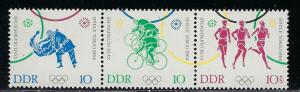 German Democratic Republic Scott # 714 + 713 + B120, mint nh, se-tenant, s/3