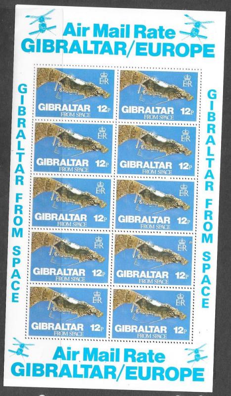 Gibraltar #36312p Gibraltar from Space sheet 10(MNH) CV$3.50