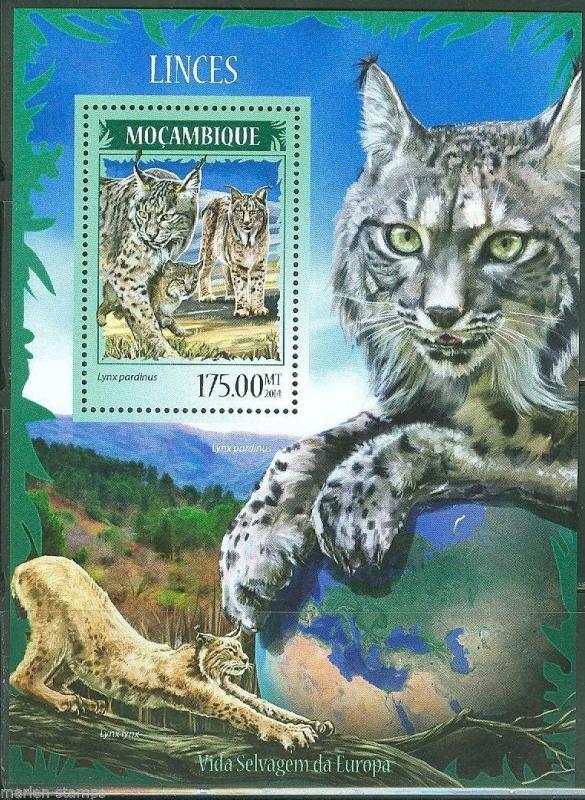 MOZAMBIQUE 2014 LYNX  SOUVENIR SHEET  MINT NH