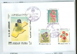 Jordan #1601-1604  Single (Complete Set) (Fdc) (Flowers)