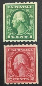 MOMEN: US #410-411 MINT OG H $ LOT #7193