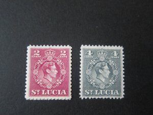 St Lucia 1949 Sc 136,138 MH