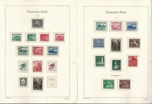 Germany Stamp Collection on 4 Hingless Lighthouse Pages, 1938-39 WWII, JFZ