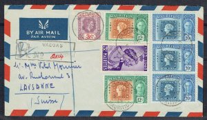 MAURITIUS 1948 (5 Nov) airmail cover to Switzerland - 43938