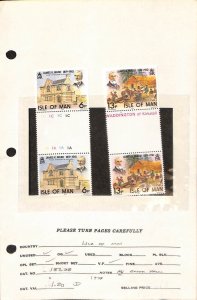 Isle of Man, Postage Stamp, #137-138 Gutter Pairs Mint NH, 1978 James Ward