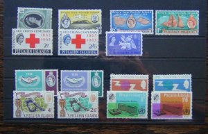 Pitcairn Island 1953 1966 Coronation Norfolk FFH Red Cross ITU ICY World Cup MNH