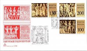 Vatican FDC 1977 - Early Christian sarcophagi - Capitolium Cachet - F30793