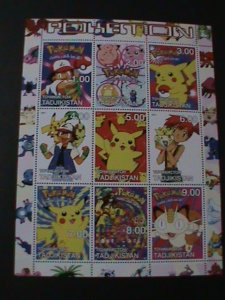 ​TAJIKISTAN-2001-  POKEMON-GOTTA CATCH THEM ALL-MNH-SHEET VERY FINE-LAST ONE