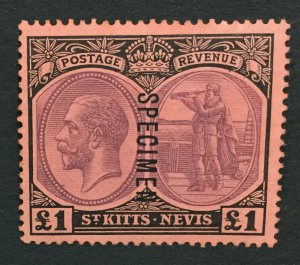 MOMEN: ST KITTS NEVIS SG #36s 1920-22 SPECIMEN MINT OG H LOT #191541-717