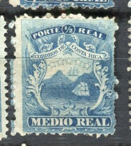 COSTA RICA; 1860s early classic issue Mint hinged Shade of 1/2r. value