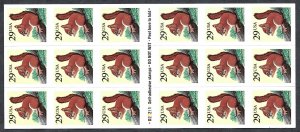 United States 2489a 29¢ Squirrel (1993). Pane of 18. MNH