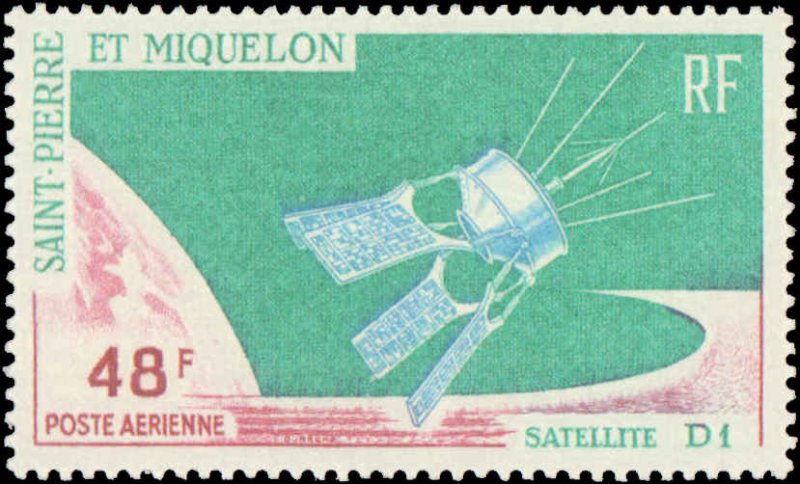 St. Pierre & Miquelon #C32, Complete Set, 1966, Space, Hinged